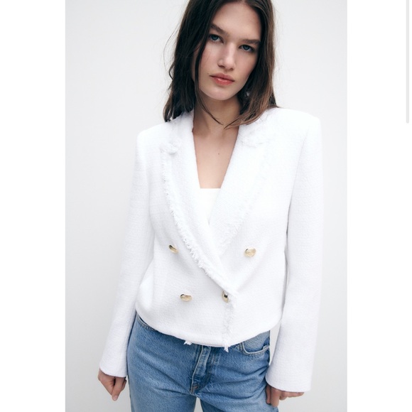 Zara Cropped Tweed Jacket - Picture 6 of 10